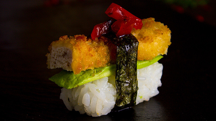 Nigiris de Tofu, Palta y Morrón